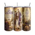 20 oz thermal tumbler, straight glass type, with custom design. Yoruba Religion